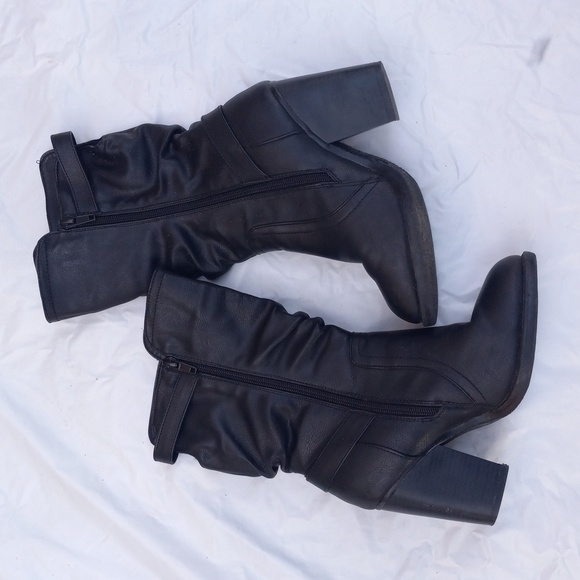 Rue 21 ETC Women's Black Mid Calf Boots Size S 6/7 - Picture 8 of 12